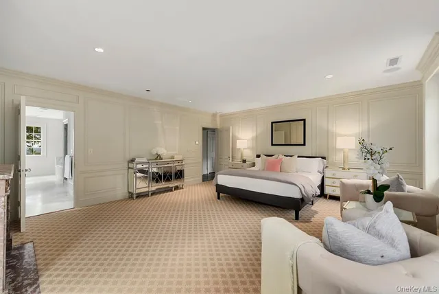 a living room with furniture and a couch