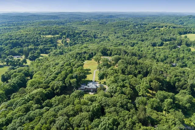 a view of a green field with lots of bushes
