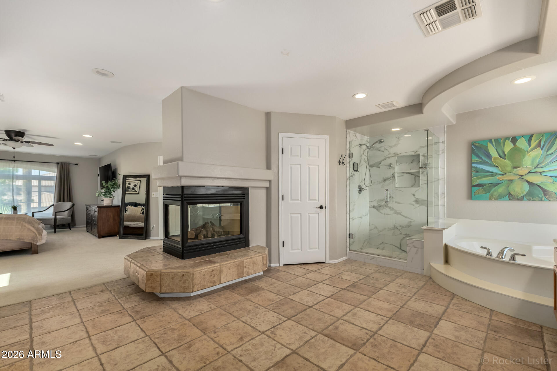 2611 East Catclaw Street Gilbert, AZ 85296 - Photo 14 of 29 a living room with furniture and a fireplace