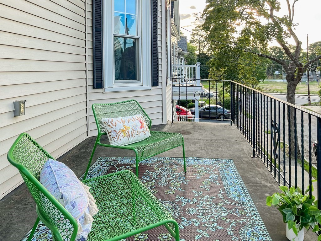 7 Gorham Road Medford, MA 02155 - Photo 20 of 42 a view of a bench in the porch