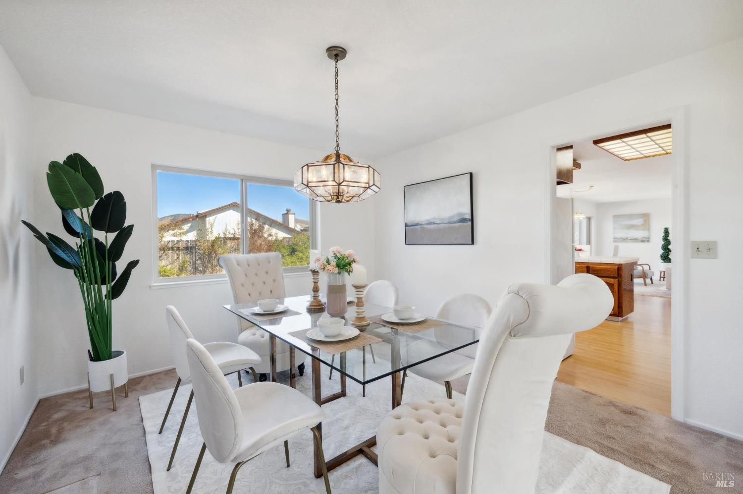 284 Preakness Lane Vallejo, CA 94591 - Photo 10 of 62 a view of a dining room with furniture and chandelier