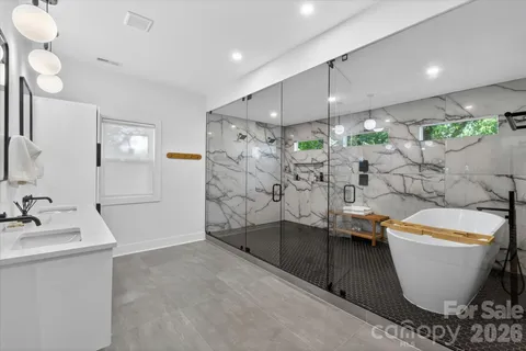 a bathroom with a shower