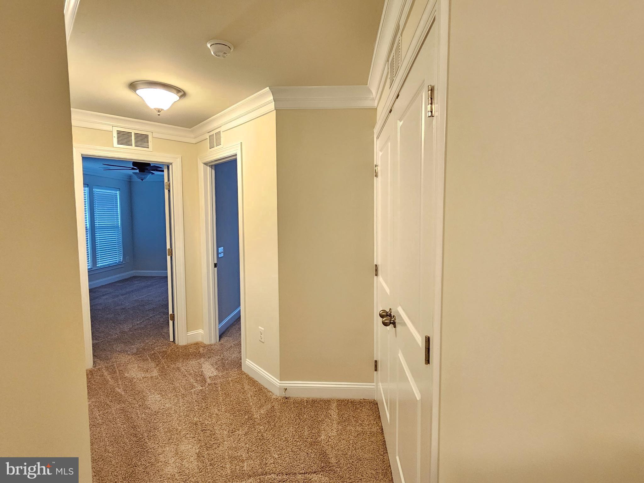 164 Copley Circle, Unit 27B Gaithersburg, MD 20878 - Photo 29 of 34 a view of a hallway with wooden shelves