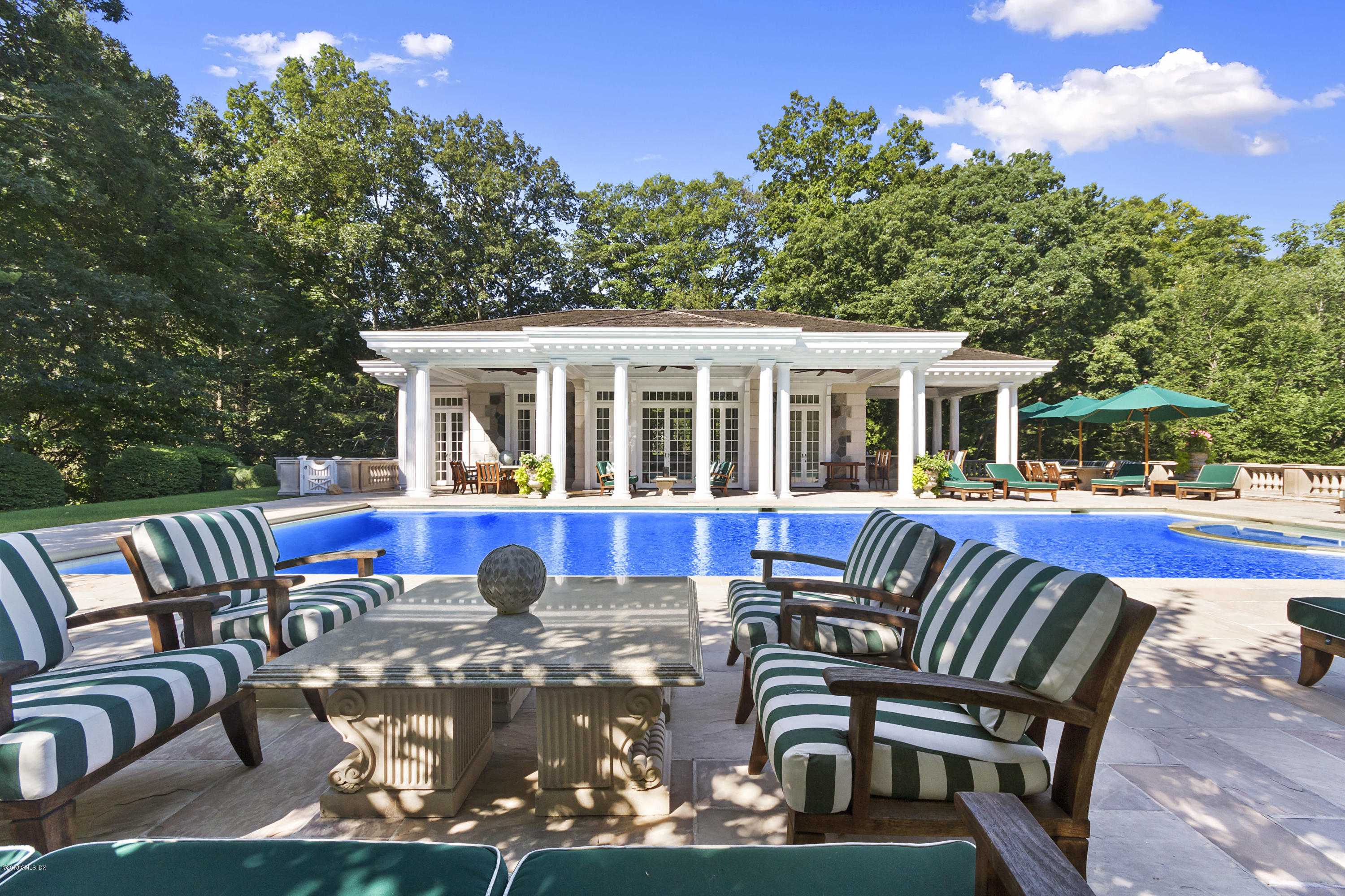 20 Andrews Farm Road Greenwich, CT 06831 - Photo 39 of 39 a view of swimming pool with outdoor seating and plants