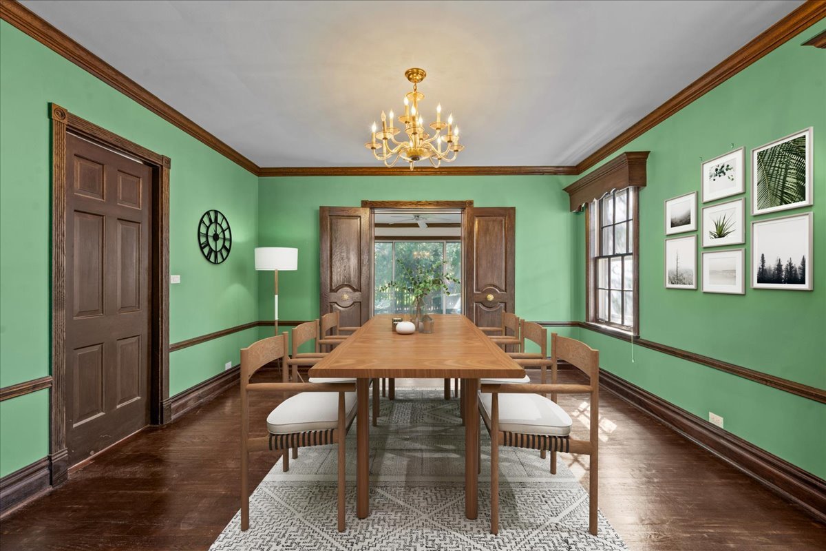 912 Pontiac Road Wilmette, IL 60091 - Photo 7 of 25 a view of a dining room with furniture window and wooden floor