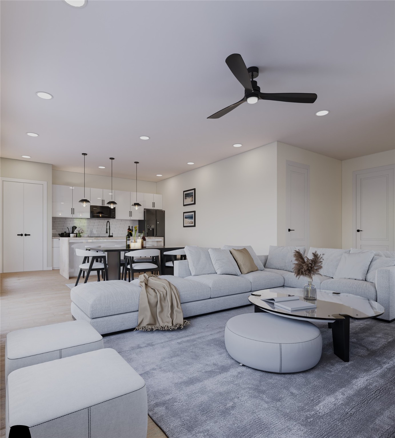 6539 Sealey Street Houston, TX 77091 - Photo 4 of 7 a living room with furniture and a ceiling fan