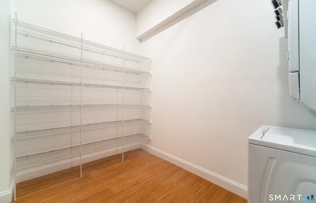 a view of a room with empty racks