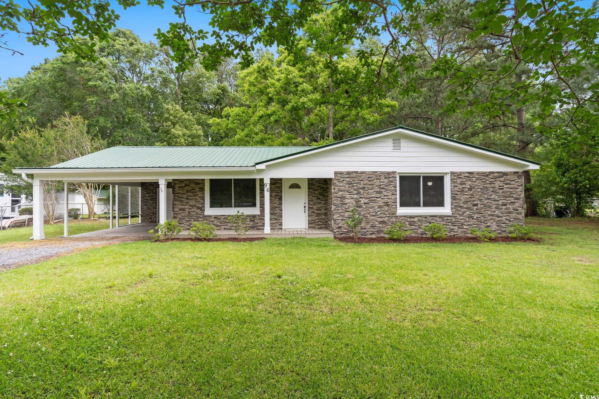 96 Middleton Road Andrews, SC 29510 - Photo 1 of 40 Ranch-style home with driveway, stone siding, a ca