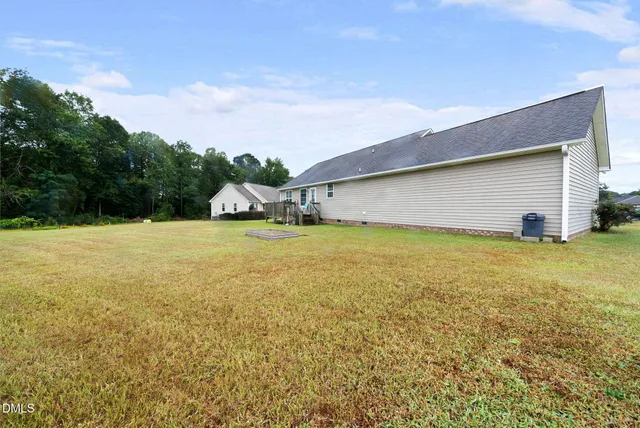 a view of an ocean with a big yard