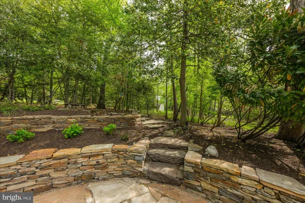a view of backyard with green space
