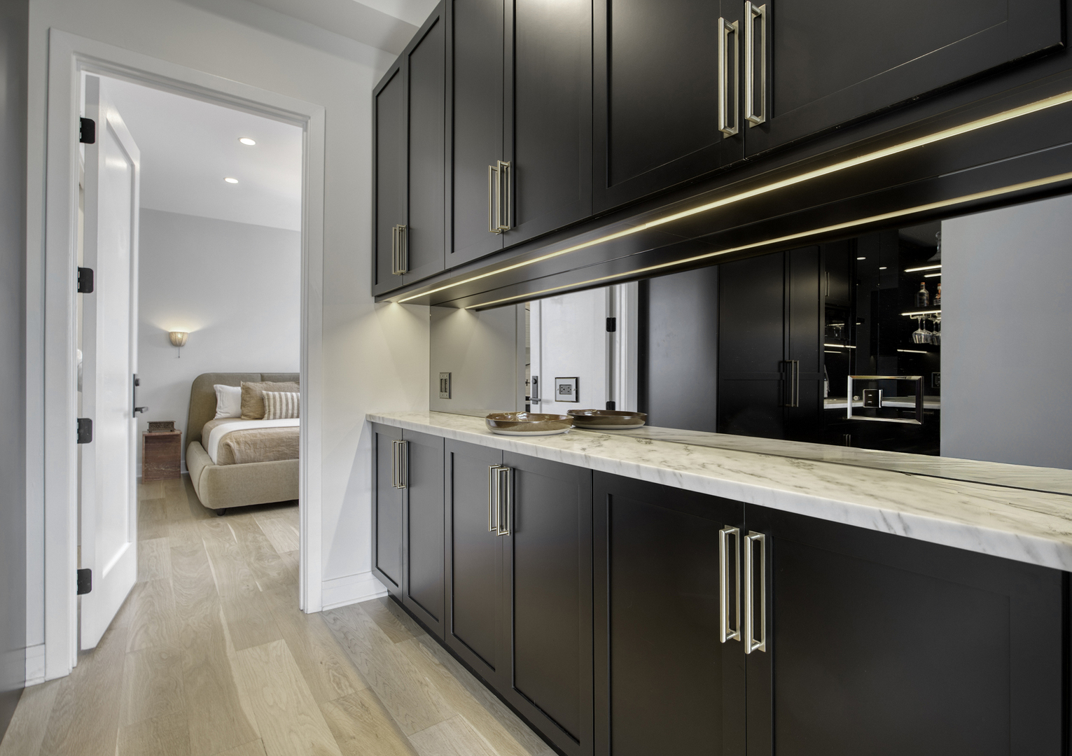 910 West Madison Street, Unit 904E Chicago, IL 60607 - Photo 17 of 56 a living room with stainless steel appliances kitchen island granite countertop a sink and cabinets