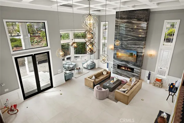 an open kitchen with a table and chairs