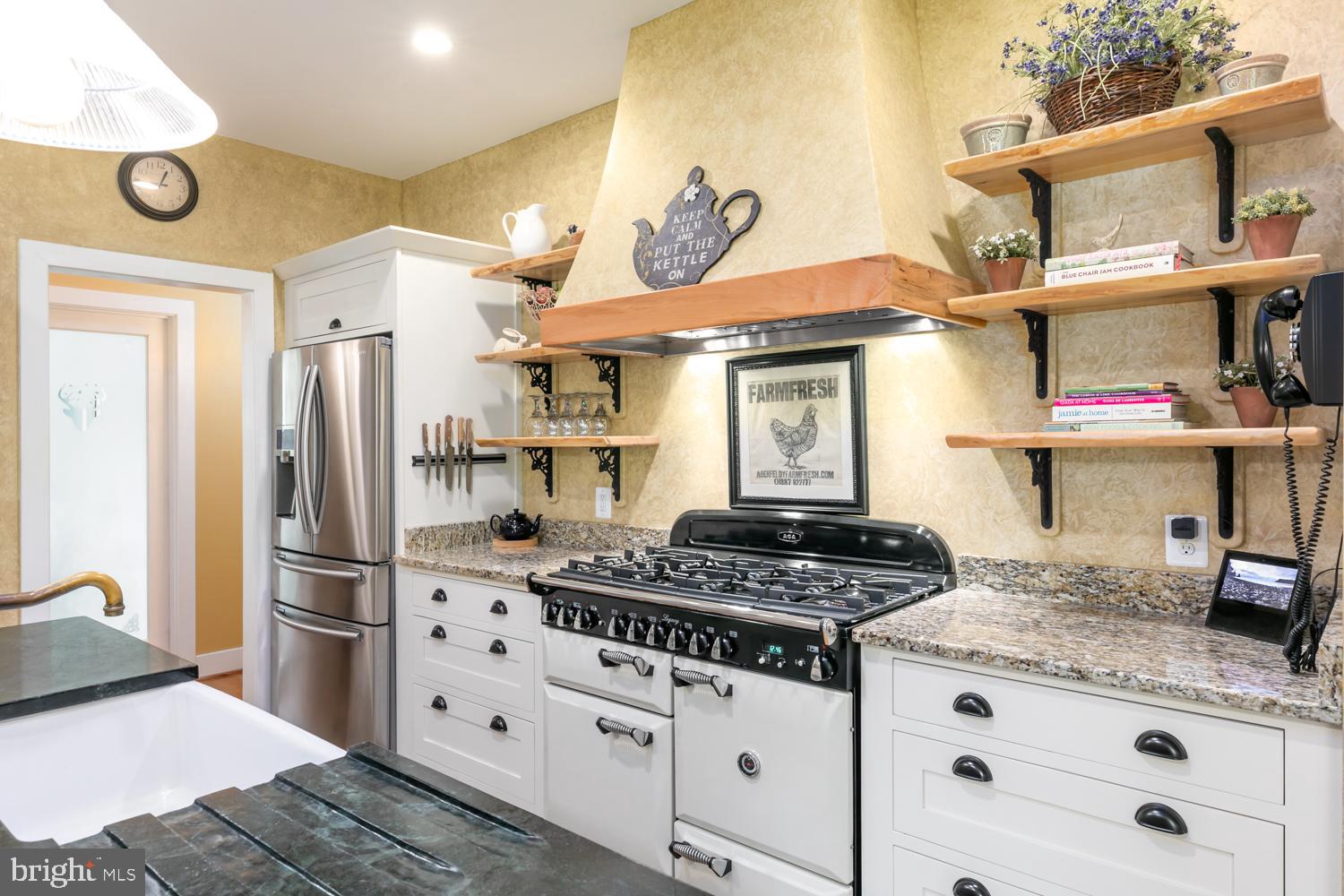 18411 Blue Ridge Mountain Road Bluemont, VA 20135 - Photo 16 of 53 Gourmet Kitchen w/Aga Stove & 6 burner cooktop