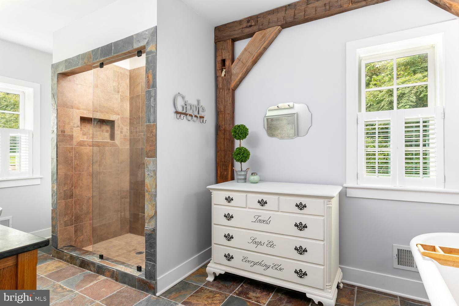 18411 Blue Ridge Mountain Road Bluemont, VA 20135 - Photo 23 of 53 Master Bathroom w/Stone Tiled Floors