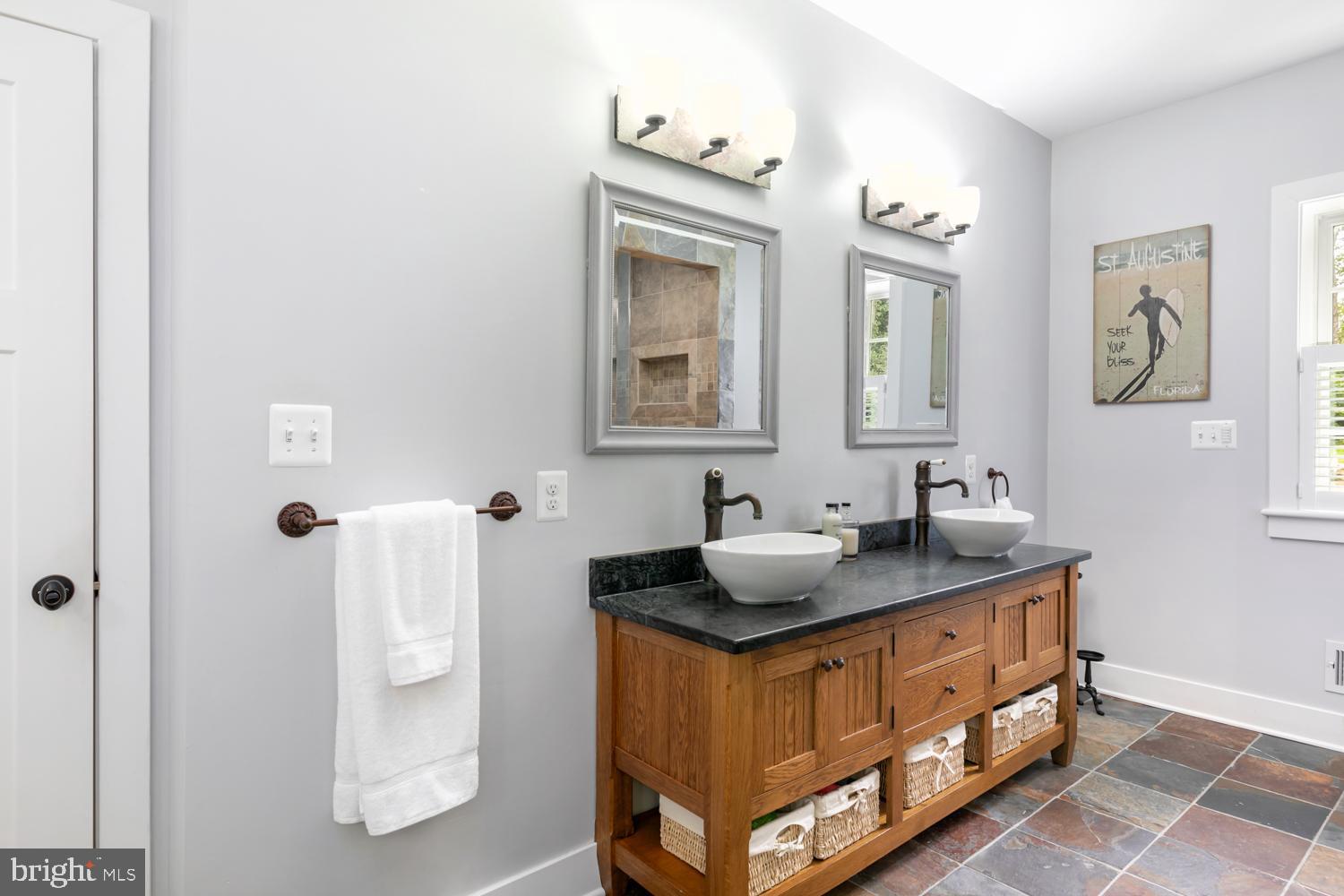 18411 Blue Ridge Mountain Road Bluemont, VA 20135 - Photo 24 of 53 Mstr BA w/Dual Sink Vanity w/Soapstone Countertop