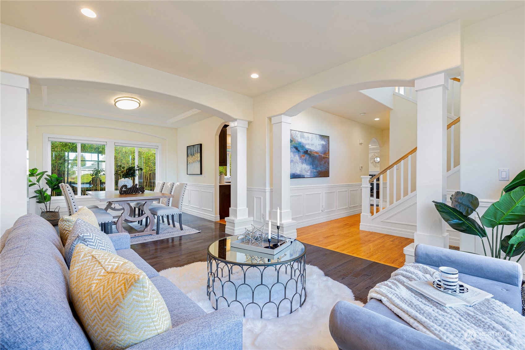 2019 Northeast 33rd Place Renton, WA 98056 - Photo 5 of 28 a living room with furniture kitchen and a table