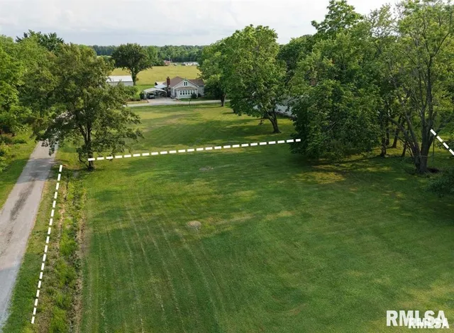 a view of yard with swimming pool and green space