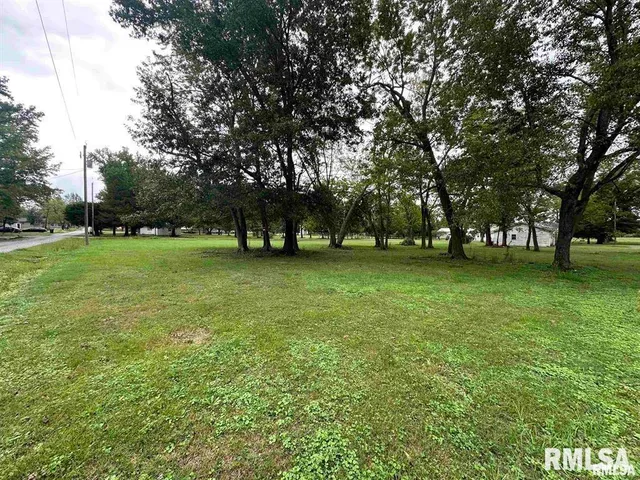 a view of a field of grass and trees