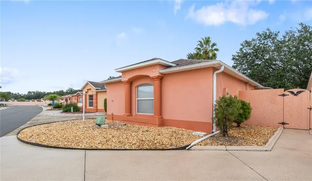 a view of a house with a patio