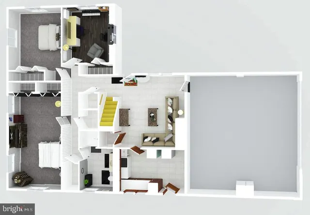 a bathroom with a bathtub and mirror