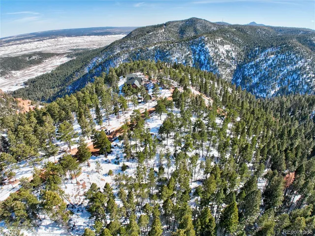a view of an outdoor space and mountain view