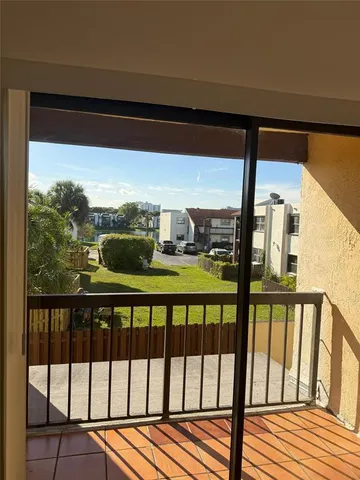 a view of city from a balcony