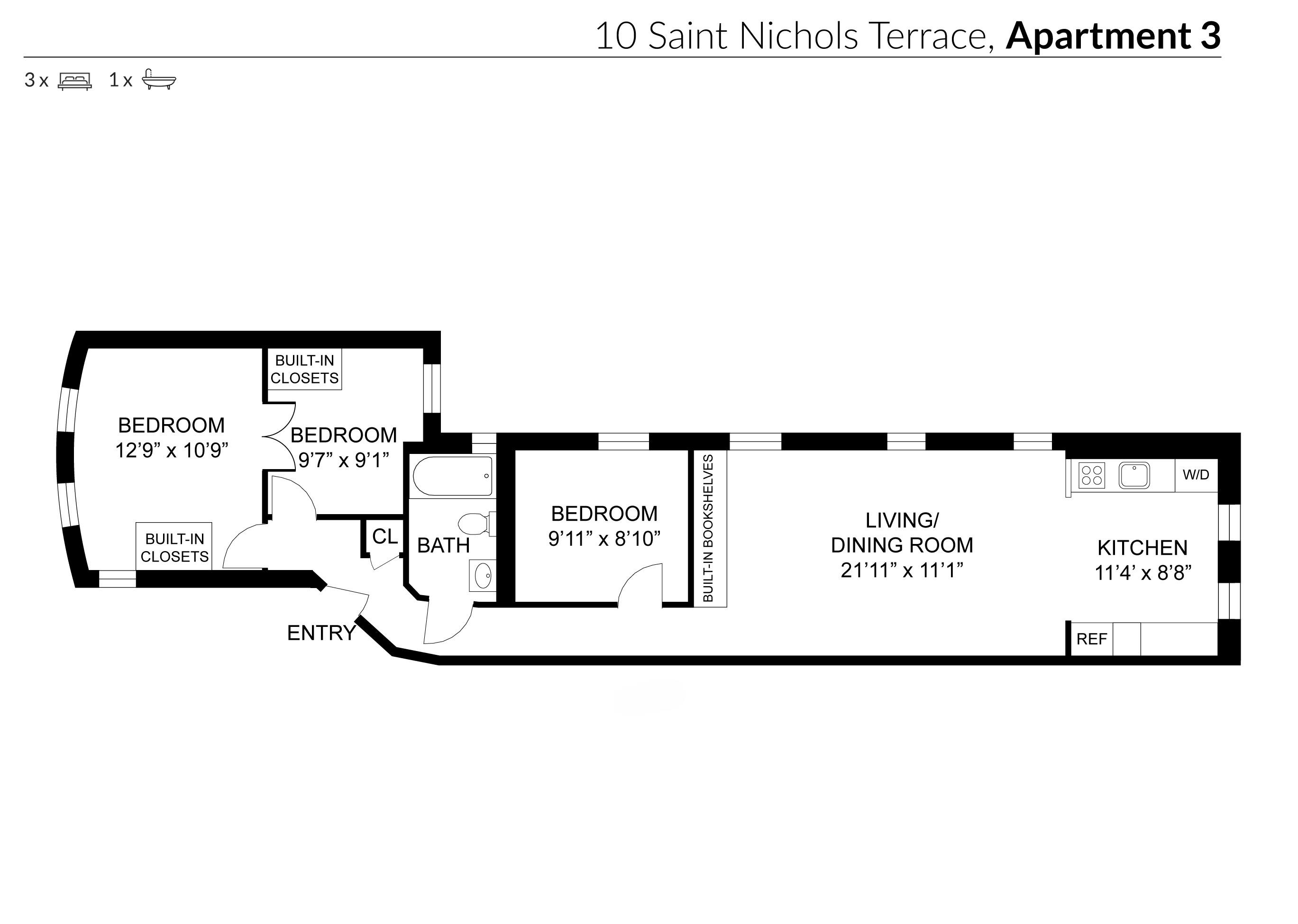 10 St Nicholas Terrace, Unit 3 Manhattan, NY 10027 - Photo 16 of 19 Current Layout