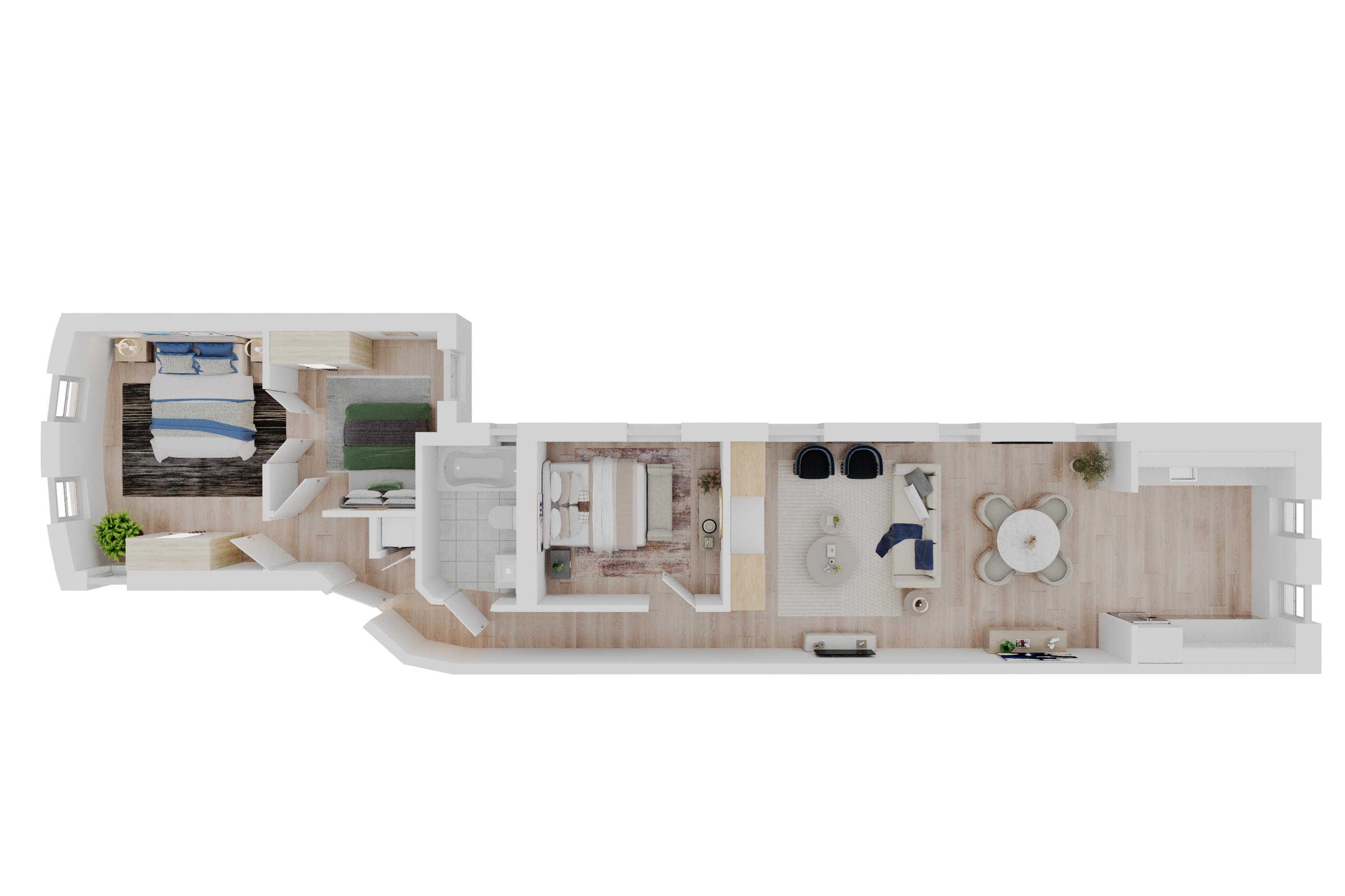 10 St Nicholas Terrace, Unit 3 Manhattan, NY 10027 - Photo 17 of 19 Current Layout 3D