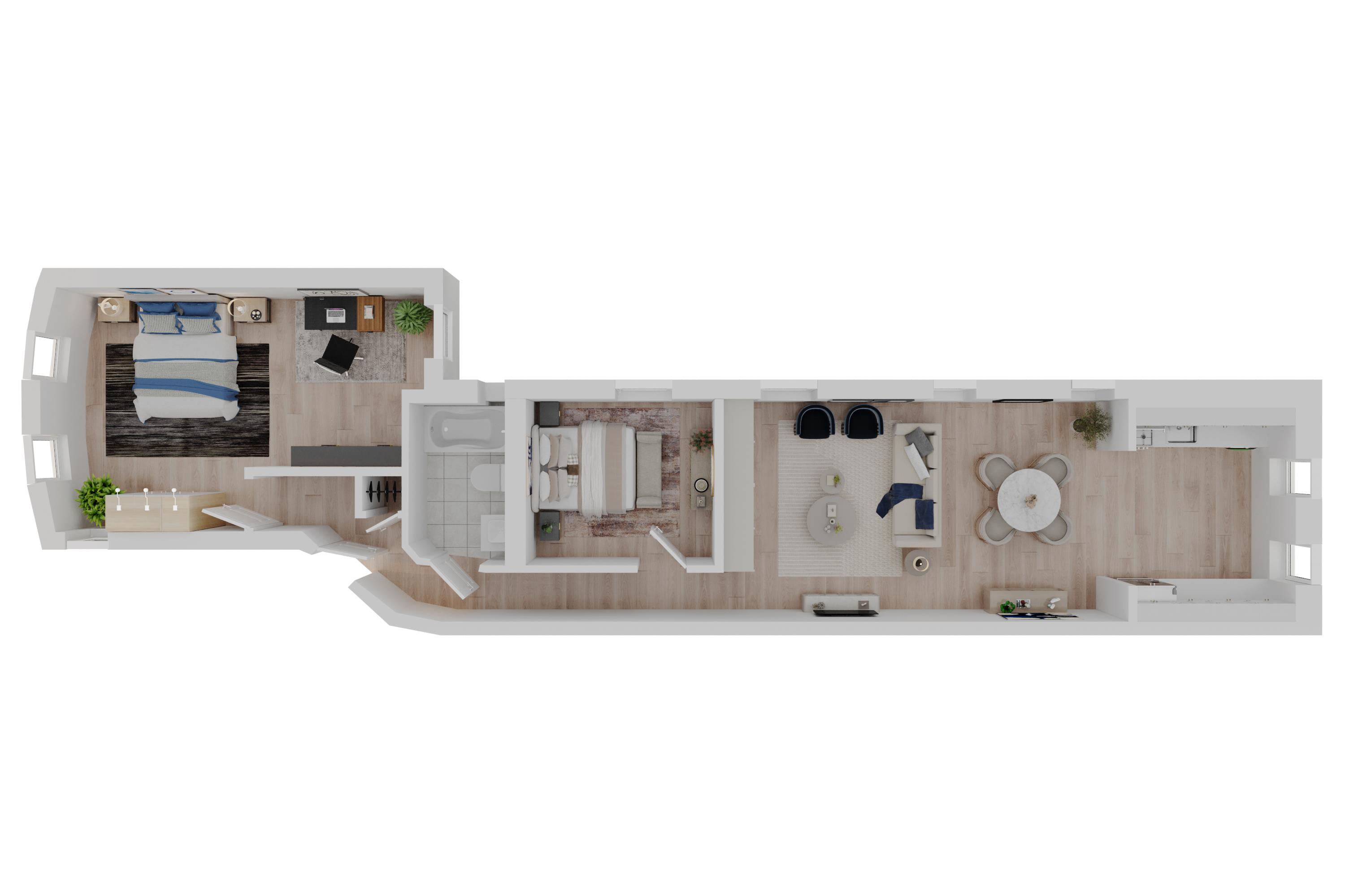 10 St Nicholas Terrace, Unit 3 Manhattan, NY 10027 - Photo 19 of 19 2 Bed Alternate Layout 2D
