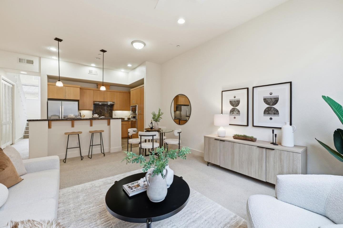 4248 Rickeys Way, Unit H Palo Alto, CA 94306 - Photo 5 of 30 a living room with furniture and a wooden floor