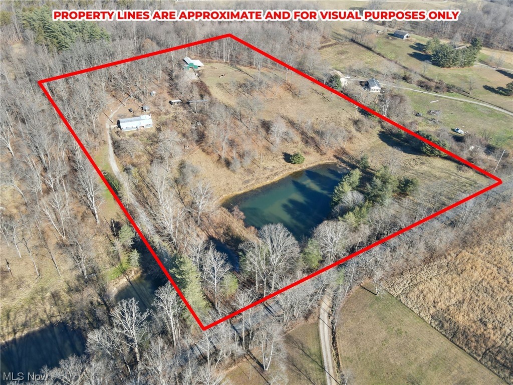 2106 Crabtree Road Albany, OH 45710 - Photo 2 of 50 Bird's eye view with approximate property lines