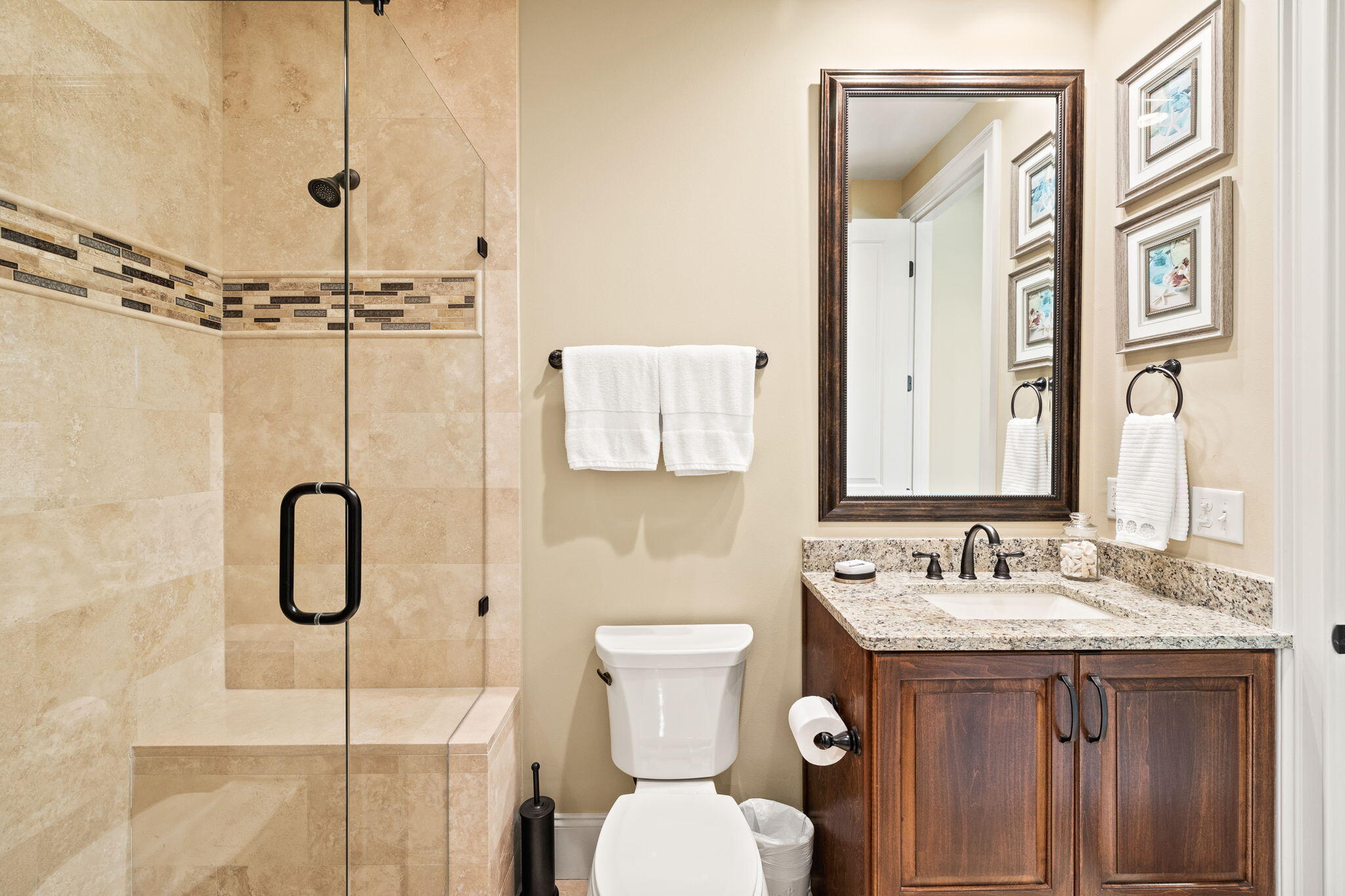 1897 Baytowne Loop Miramar Beach, FL 32550 - Photo 46 of 68 a bathroom with a granite countertop sink toilet and shower