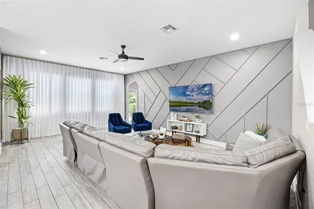 a room with furniture and window