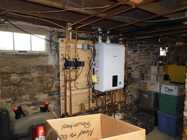 a living room with furniture and a couch