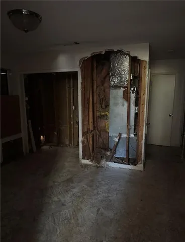 an empty room with closet