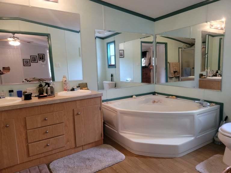 722 Hunt Valley Road Rocky Mount, VA 24151 - Photo 14 of 23 a spacious bathroom with a tub sink and mirror