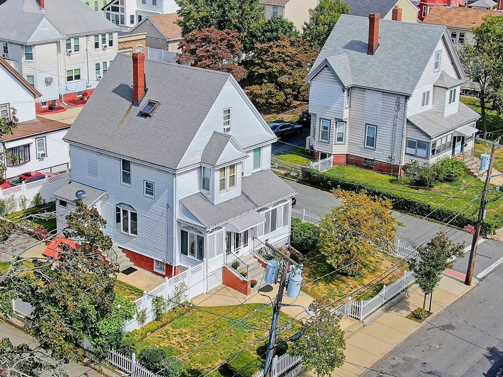 20 Locust Street Everett, MA 02149 - Photo 37 of 39 an aerial view of a house with garden space and street view