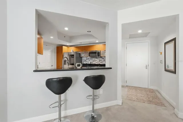 a view of a dining room and livingroom