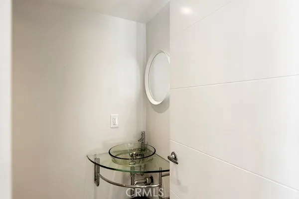 a dining room with table and a chair