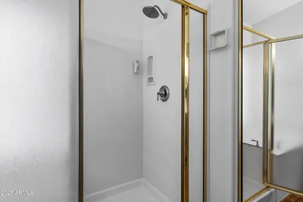 a bathroom with a shower
