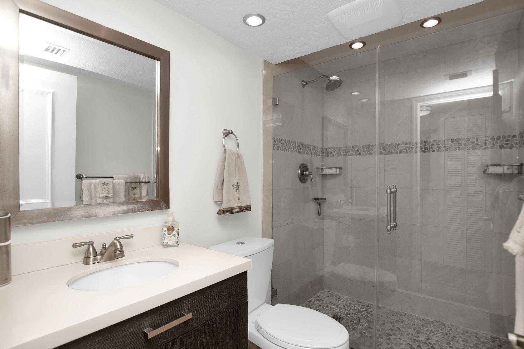 676 Sailfish Trail Key Largo, FL 33037 - Photo 17 of 38 a bathroom with a sink toilet vanity and shower