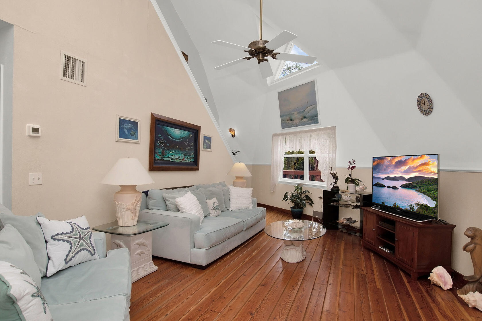 676 Sailfish Trail Key Largo, FL 33037 - Photo 6 of 38 a living room with furniture fireplace and flat screen tv