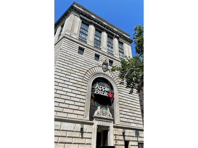 a front view of a building with street view