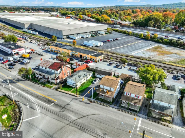 an aerial view of a city