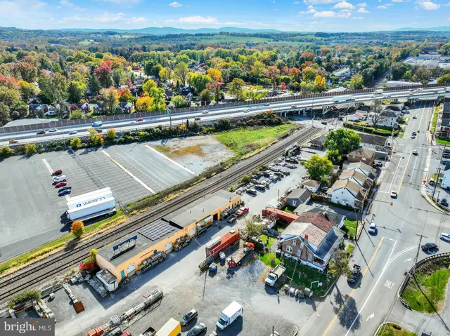 an aerial view of a city