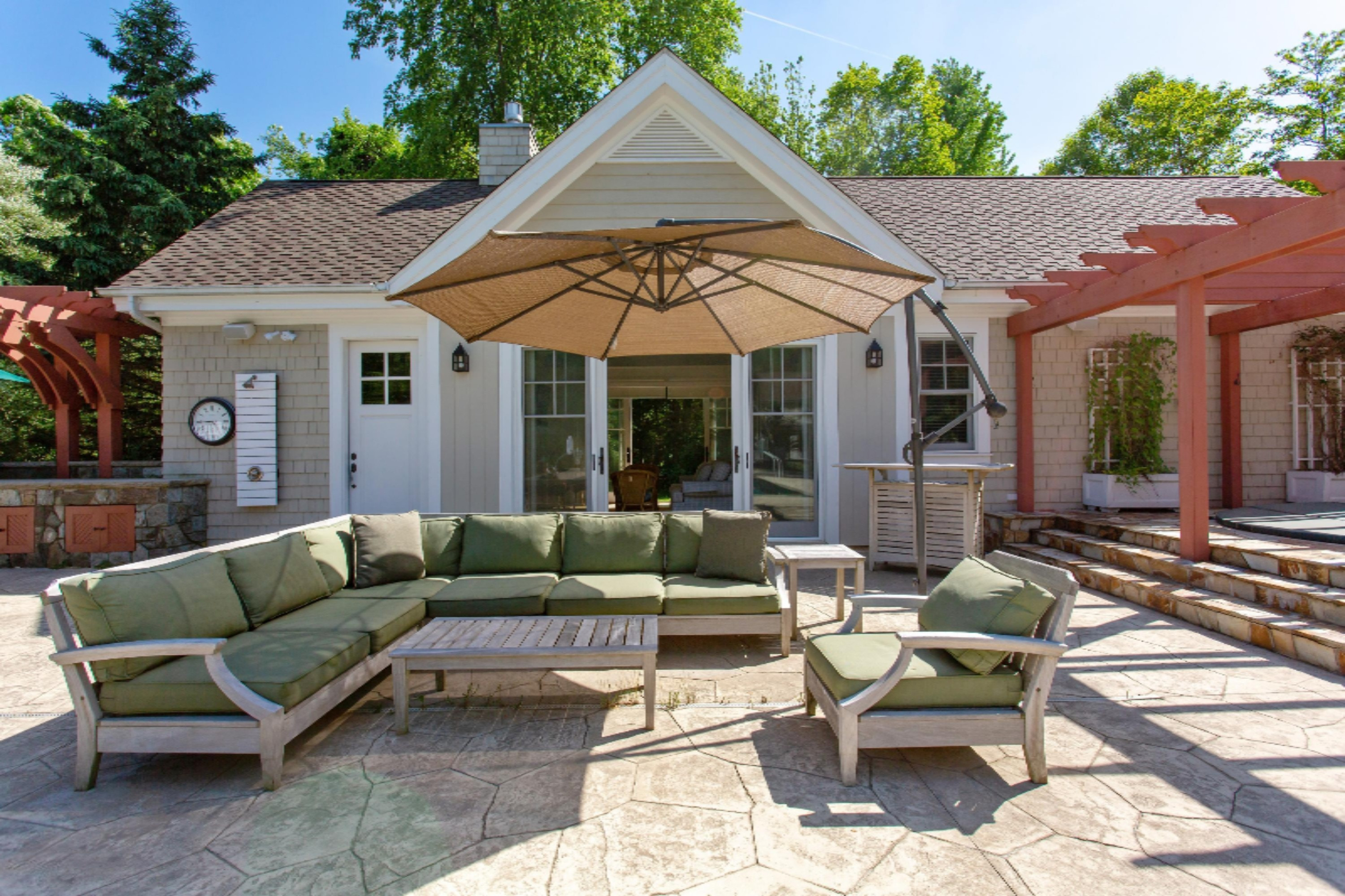 13592 Prairie Road Harbert, MI 49115 - Photo 52 of 65 Pool House Outdoor Shower & Grill Area