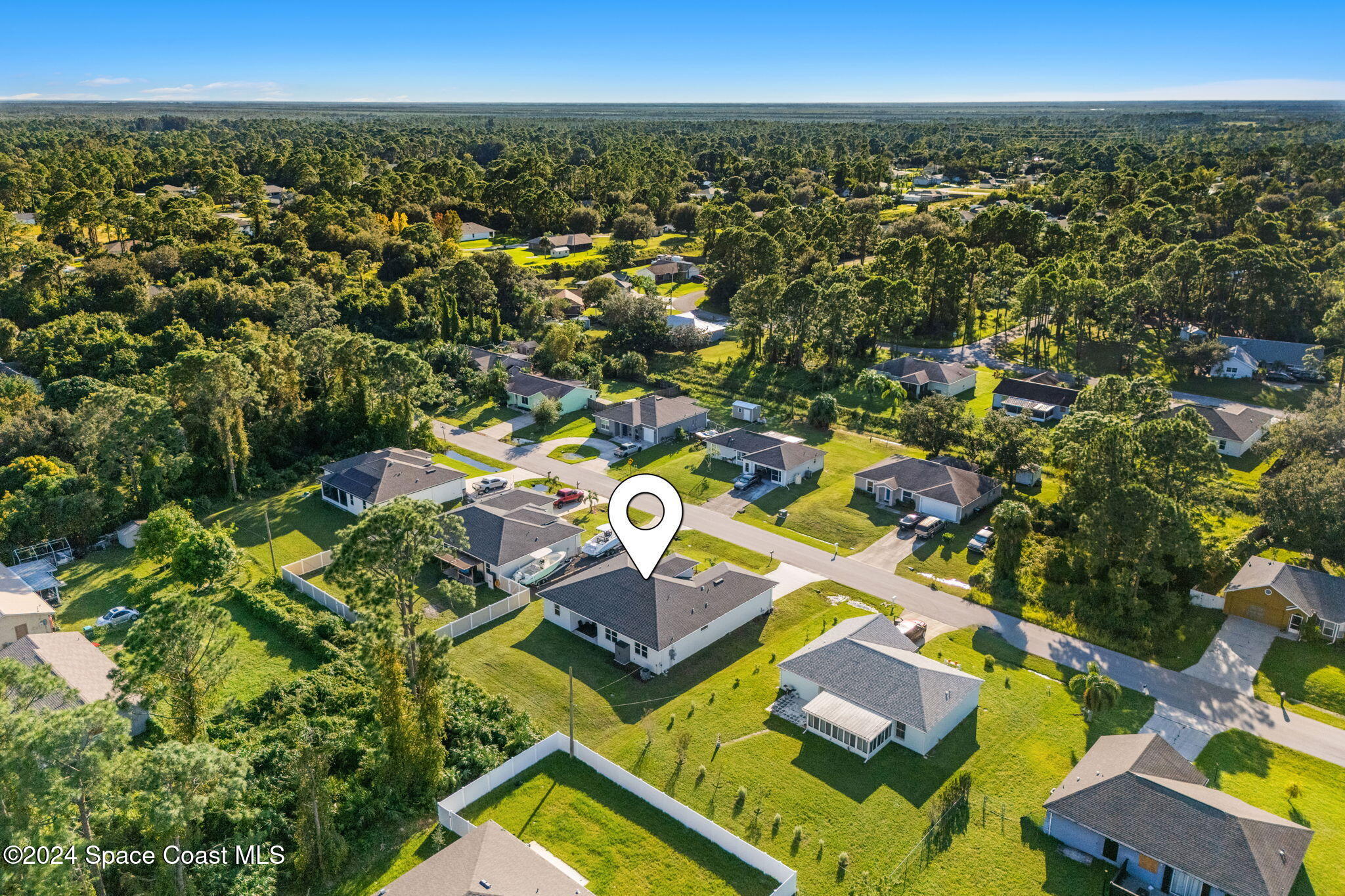 355 Wendover Road Southwest Palm Bay, FL 32908 - Photo 35 of 44 an aerial view of residential houses with outdoor space