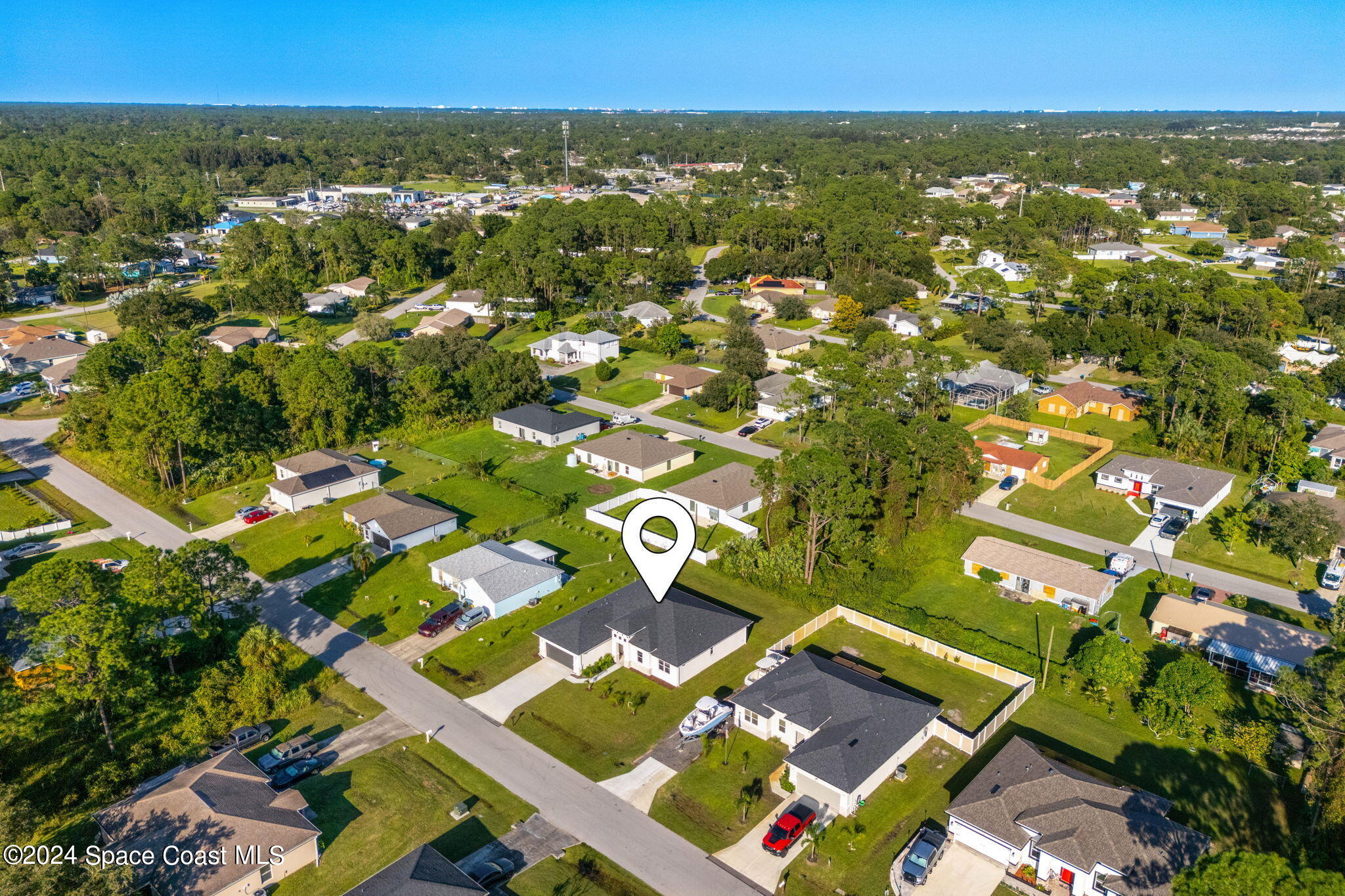 355 Wendover Road Southwest Palm Bay, FL 32908 - Photo 37 of 44 an aerial view of residential houses with outdoor space
