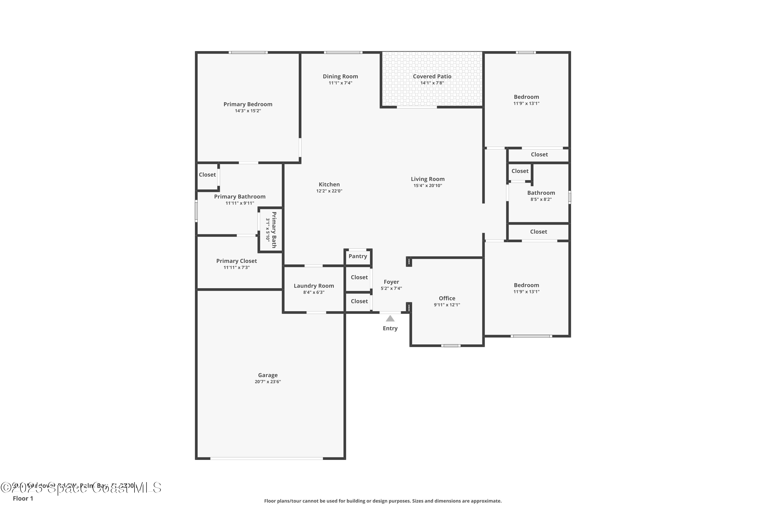 355 Wendover Road Southwest Palm Bay, FL 32908 - Photo 43 of 44 a picture of floor plan