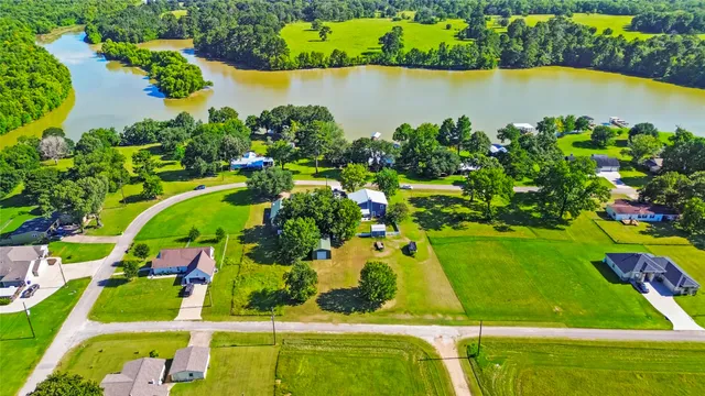 an aerial view of a house
